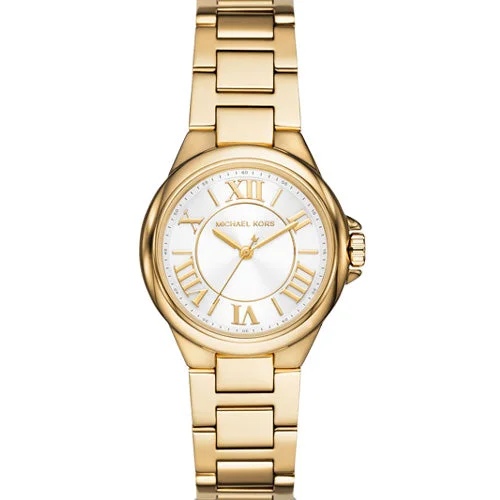 smartwatches with built-in step counter and fitness tracking-Michael Kors Mini Camille White Dial Women 33mm