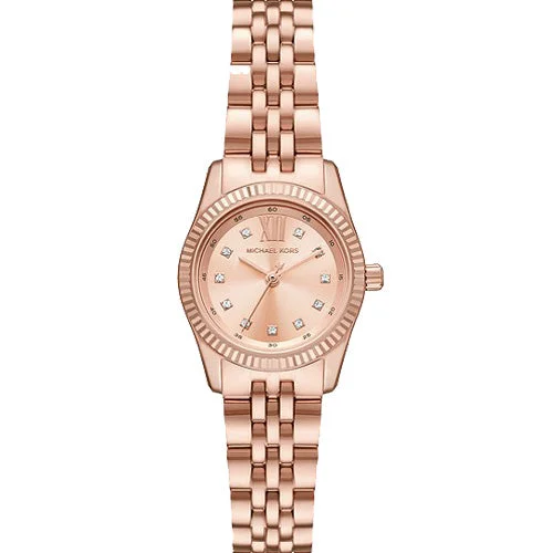 smartwatches with built-in fall detection for safety-Michael Kors Petite Lexington Rose Gold Dial Women 26mm