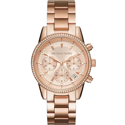 women’s watches with sleek design and modern appeal-Michael Kors Ritz Rose Gold Dial Women 37mm