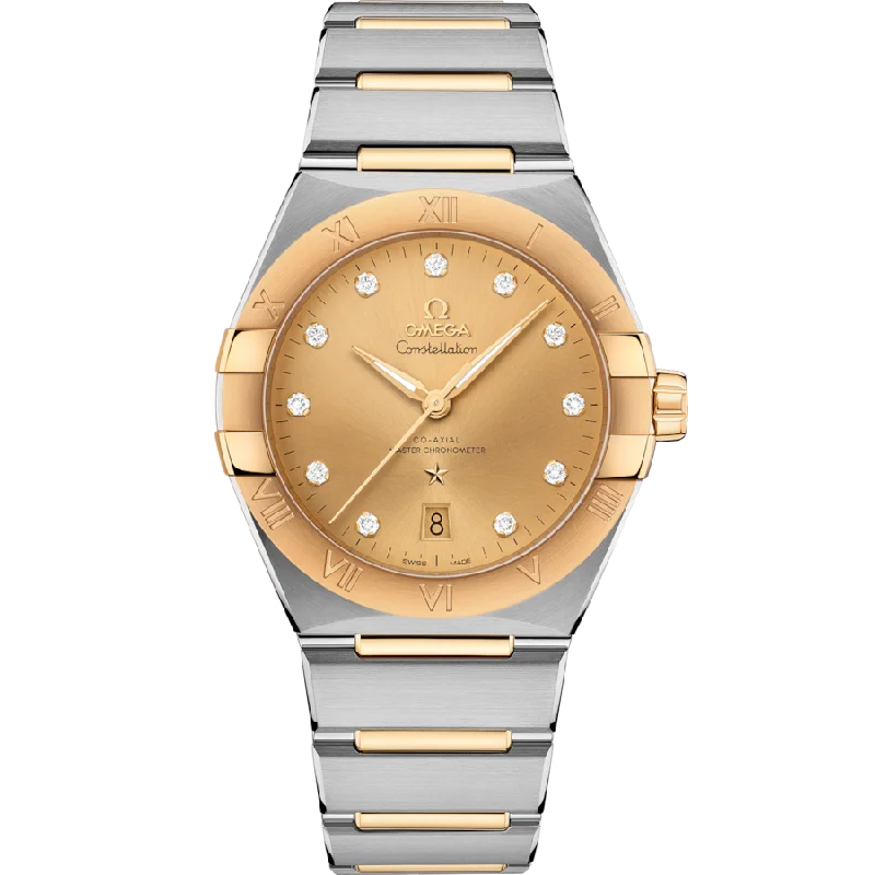 men’s watches with minimalist design for formal wear-Omega Constellation Co‑Axial Master Yellow Dial Women 39MM