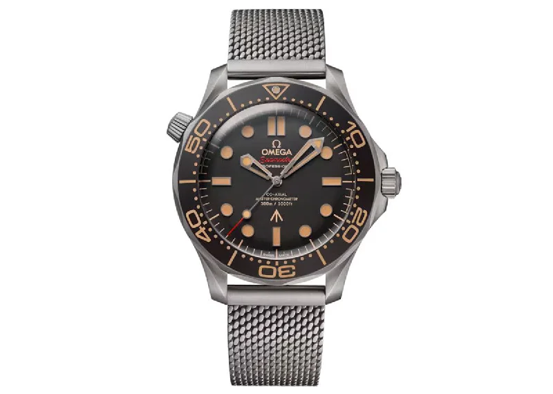 women’s watches with interchangeable straps for fashion flexibility-Omega Seamaster 42mm Diver 300M 210.90.42.20.01.001 Titanium Bracelet Black Dial