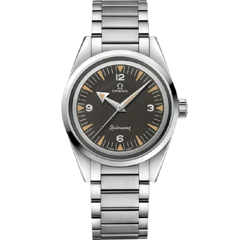 stylish watches for business professionals-Omega Seamaster Railmaster Co‑Axial Master Black Dial Women 38MM