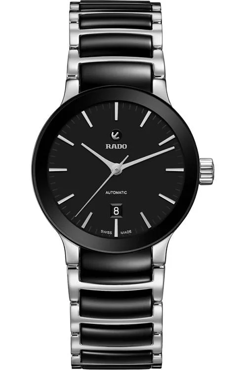 smartwatch with built-in music player for convenience-Rado Centrix Black Dial Women 28mm