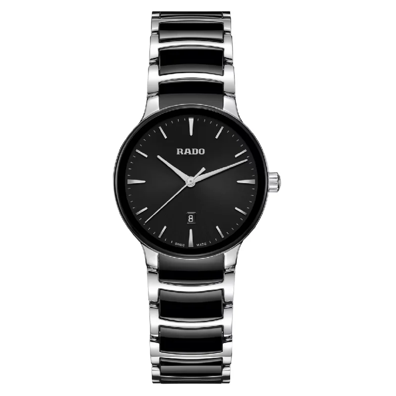 smartwatches with built-in fall detection for safety-Rado Centrix Black Dial Women 30.5mm