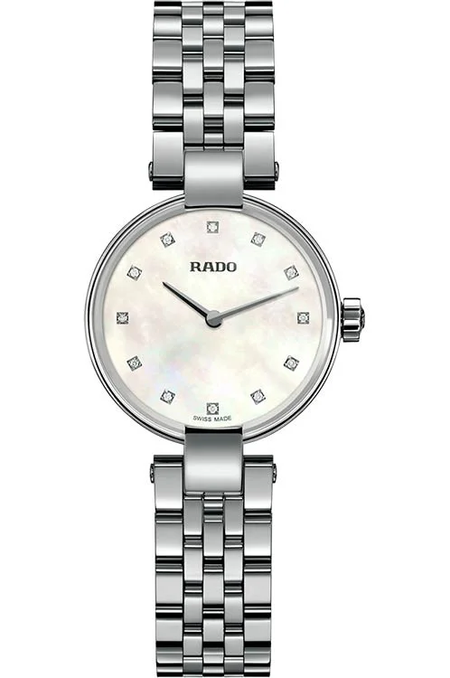 best hybrid smartwatches for active lifestyles-Rado Coupole White Mother-Of-Pearl Dial Women 27mm