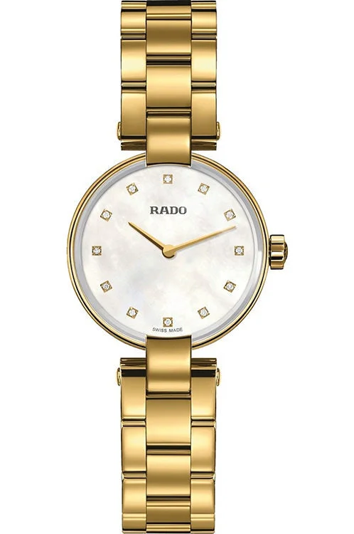 watches with compass for outdoor enthusiasts-Rado Coupole White Mother-Of-Pearl Dial Women 27mm