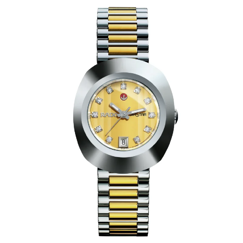 watches for men with military-inspired design and features-Rado Diastar Original Champagne Dial Women 27.3mm