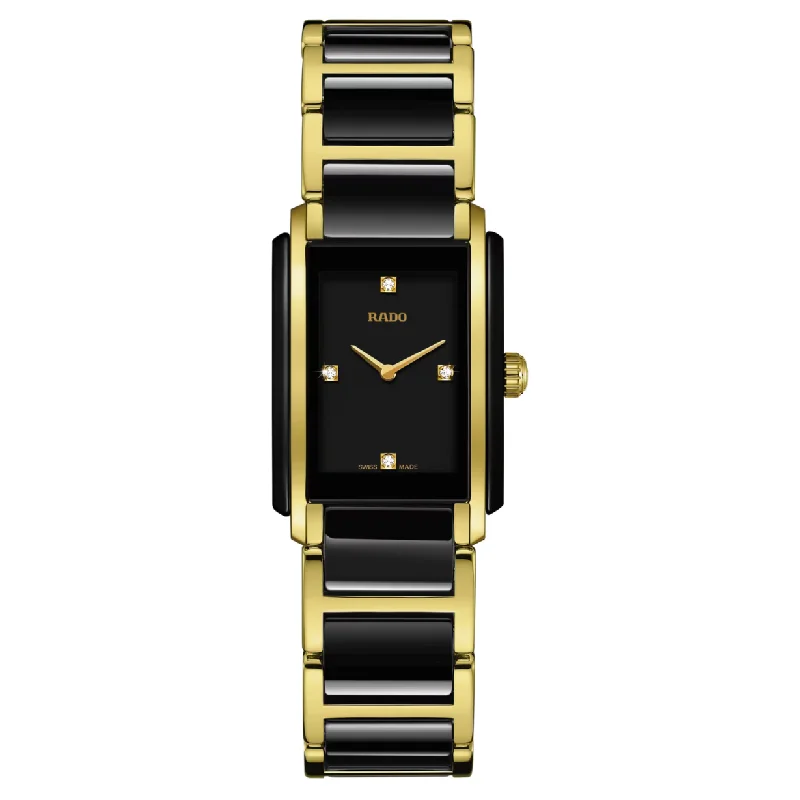 luxury women’s watches with sparkling gemstone details-Rado Integral Black Dial Women 22.7mm