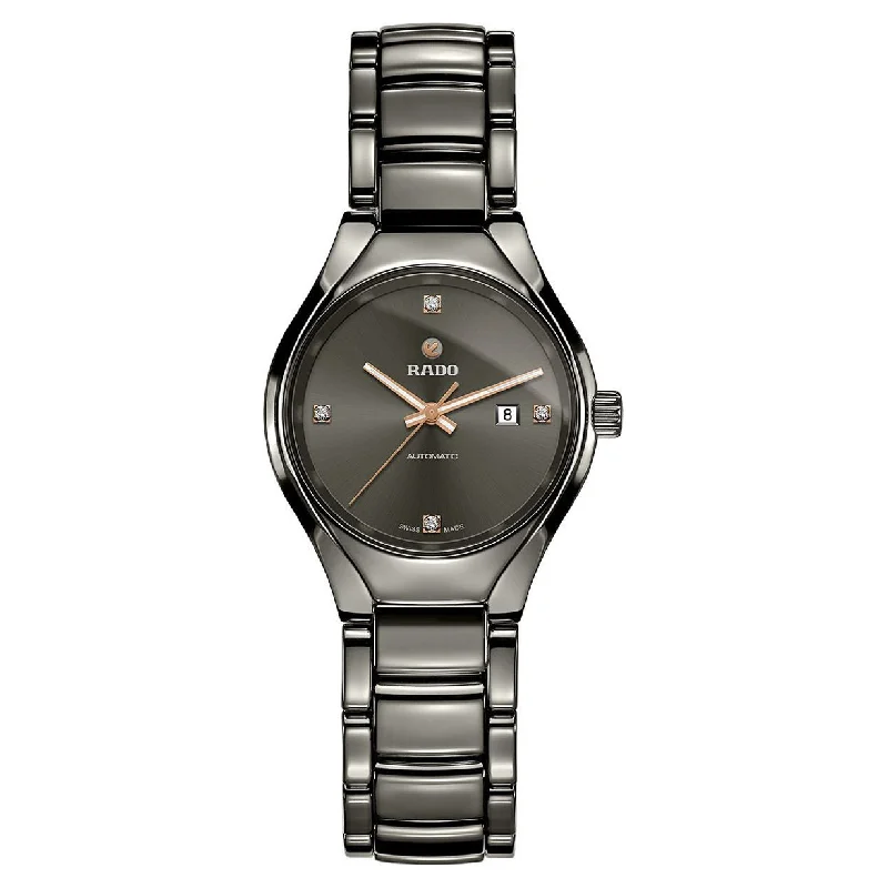 hybrid watches for fitness and tech lovers-Rado True Grey Dial Women 30mm