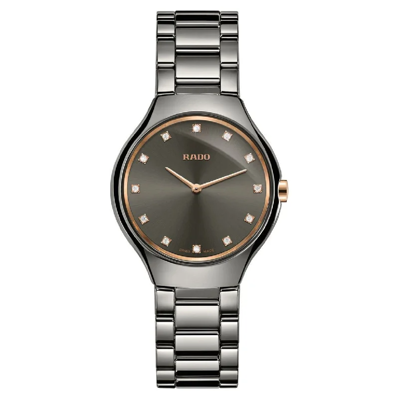 hybrid watches for fitness tracking and stylish wear-Rado True Grey Dial Women 30mm