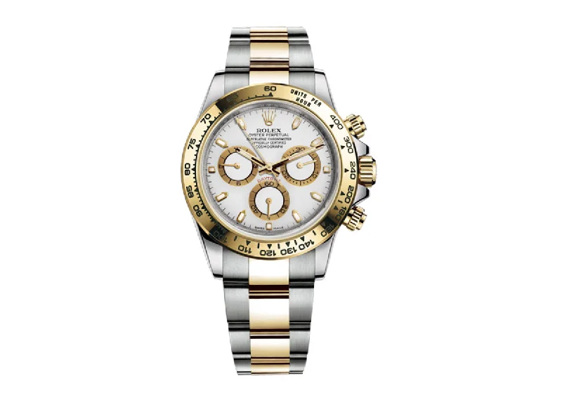 luxury watches with precision quartz movement-Rolex Cosmograph Daytona 40mm 116503 Two-Tone Oyster White Dial