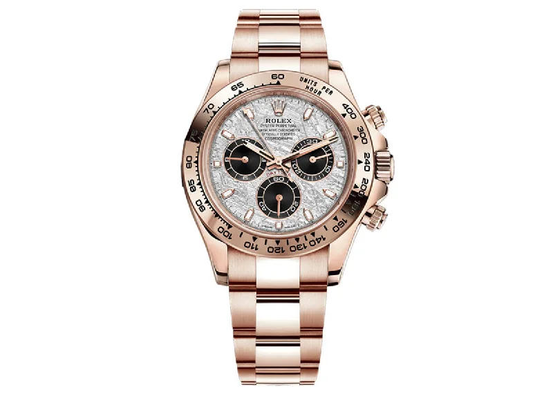 hybrid watches for fitness and tech lovers-Rolex Cosmograph Daytona 40mm 116505 Everose Gold Oyster Meteorite Dial