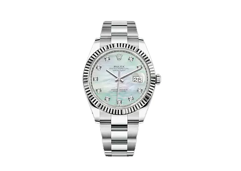 affordable watches for women with elegant designs-Rolex Date Just 41mm 126334 Oyster Mother Of Pearl Dial