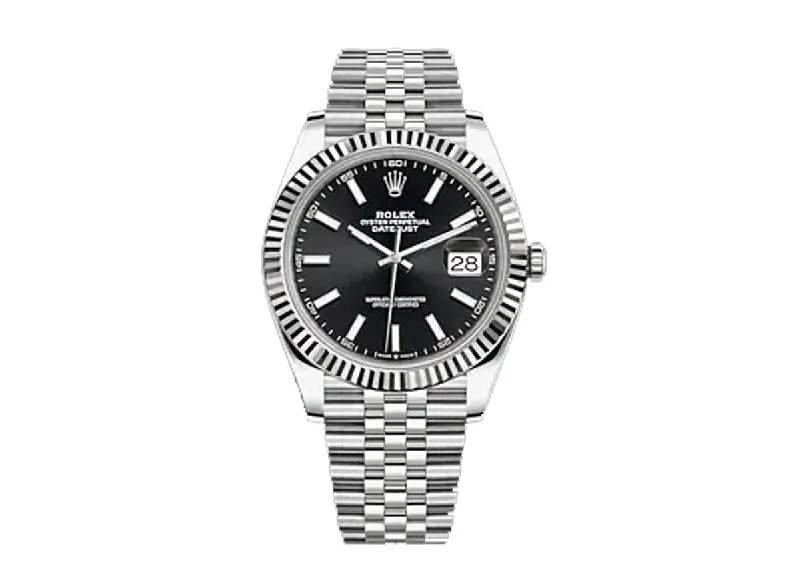 men’s watches with minimalist design for formal wear-Rolex DateJust 41mm 126334 Oystersteel Jubilee Bright Black Dial