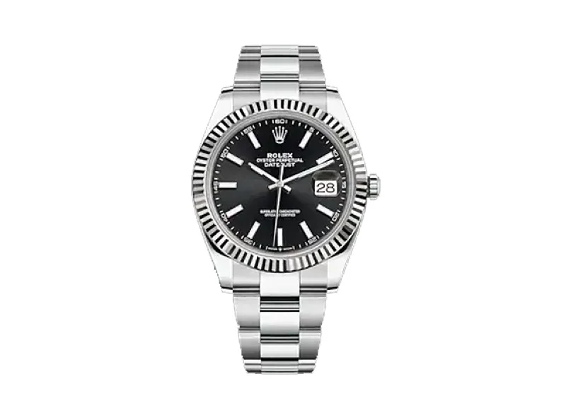 watches with automatic movement for precision timekeeping-Rolex DateJust 41mm 126334 Oystersteel Bright Black Dial