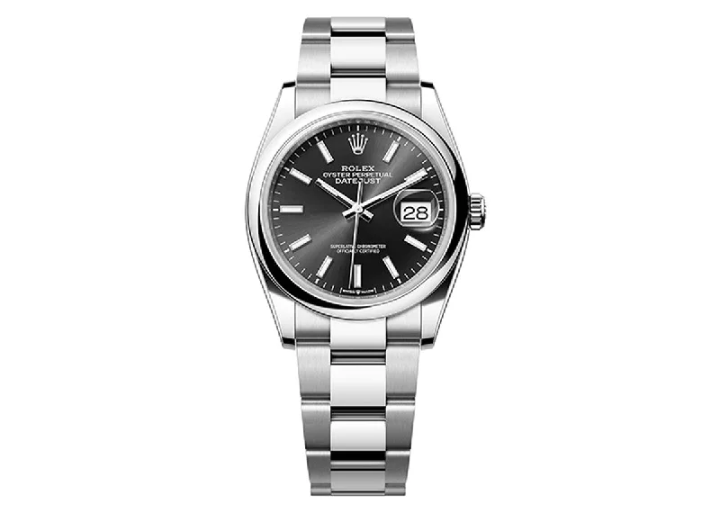 smartwatches for men with fitness and health features-Rolex DateJust 36mm 126200 Oystersteel Bright Black Dial