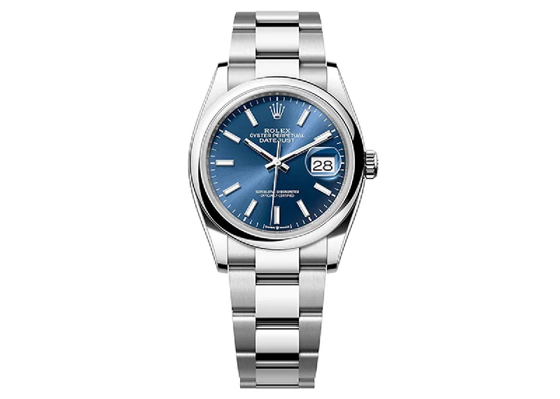 watches with precision timekeeping and automatic movement-Rolex DateJust 36mm 126200 Oystersteel Bright Blue Dial