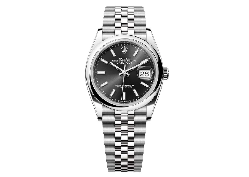 best watches for fashion-conscious women with stylish designs-Rolex DateJust 36mm 126200 Oystersteel Jubilee Bright Black Dial