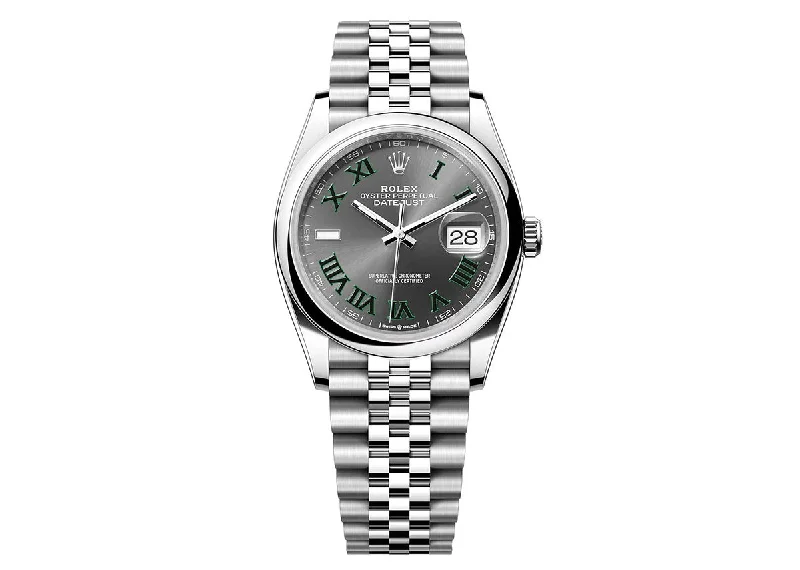 watches for outdoor enthusiasts with compass and altimeter-Rolex DateJust 36mm 126200 Oystersteel Jubilee Roman Slate Dial