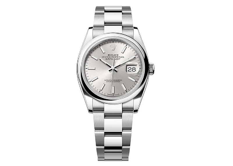 waterproof men’s watches with deep sea rating-Rolex DateJust 36mm 126200 Oystersteel Silver Dial