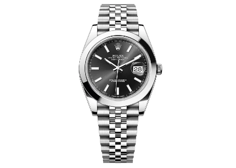 high-quality men’s watches with ceramic bezel-Rolex DateJust 41mm 126300 Oystersteel Jubilee Black Dial