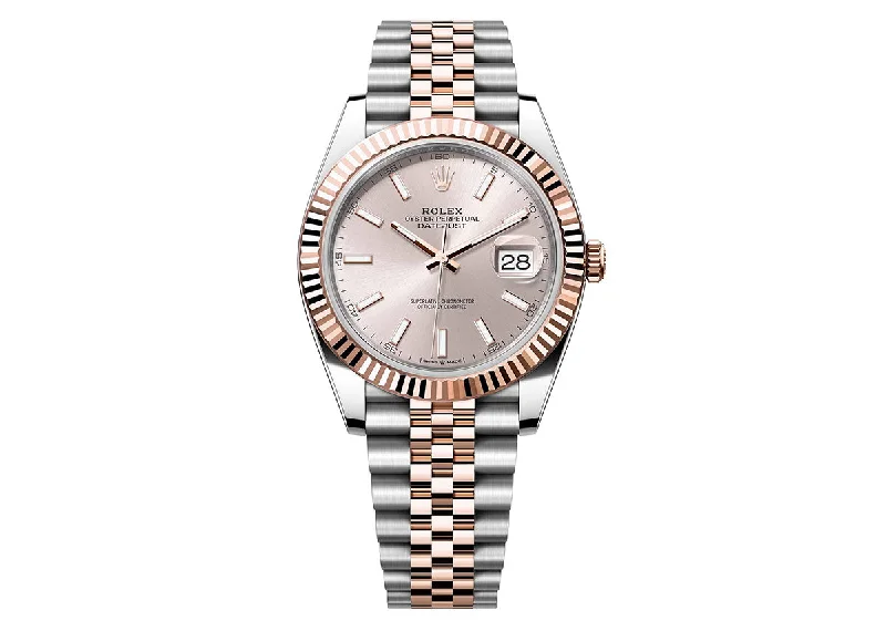 solar-powered watches for men with eco-friendly features-Rolex DateJust 41mm 126331 Oystersteel Jubilee Two-Tone Sundust Dial