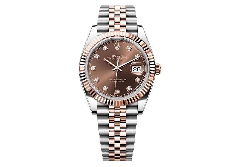 classic timepieces for men with automatic movement-Rolex DateJust 41mm 126331 Two-Tone Jubilee Chocolate Diamond Dial