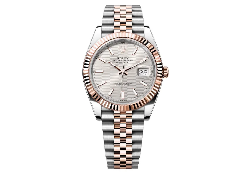 waterproof sport watches with sapphire crystal-Rolex Datejust 41mm 126331 Two-Tone Jubilee Silver Motif Dial