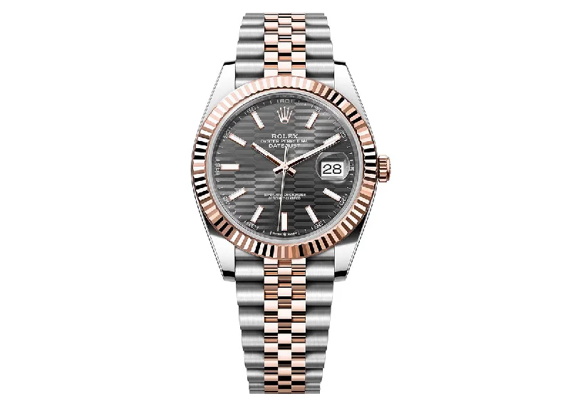 luxury watches for men with stainless steel bracelet-Rolex Datejust 41mm 126331 Two-Tone Jubilee Slate Motif Dial