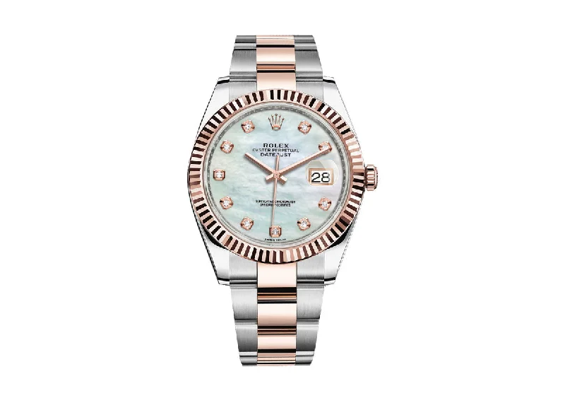 affordable diving watches with superior water resistance-Rolex Datejust 41mm 126331 Two-Tone Oyster Mother Of Pearl Dial