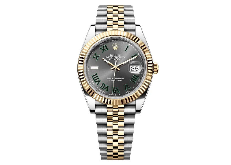 hybrid watches for Android and iPhone users-Rolex Datejust 41mm 126333 Two-Tone Jubilee Roman Slate Dial