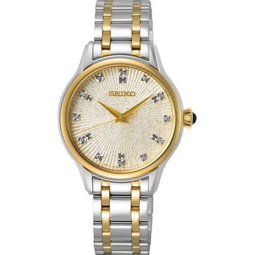 watches with interchangeable faces and straps for versatility-Seiko Discover More Beige Dial Women 30mm