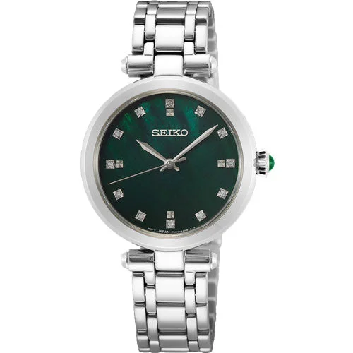 luxury watches with rare designs and limited editions-Seiko Discover More Green Mother-Of-Pearl Dial Women 30mm