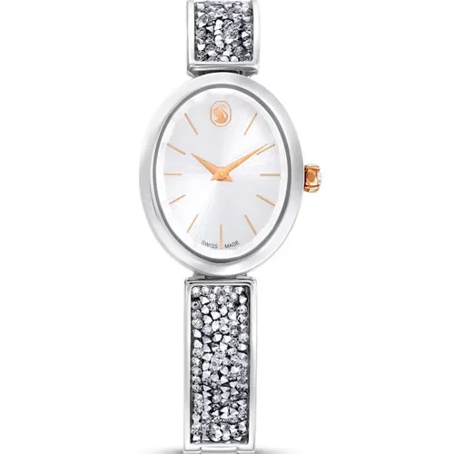 fitness smartwatches with built-in workout modes-Swarovski Crystal Rock Oval White Dial Women 26mm