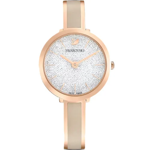 smartwatches with built-in voice assistant-Swarovski Crystalline Delight White Crystal Dial Women 32mm