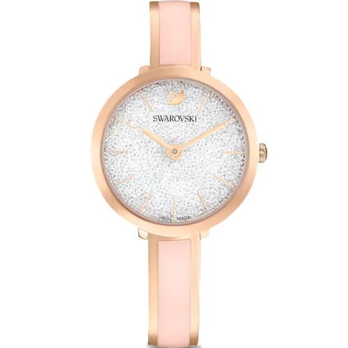 affordable women’s watches with leather strap-Swarovski Crystalline Delight White Crystal Dial Women 32mm