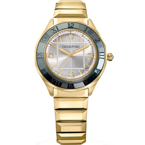 fitness watches with GPS and route tracking-Swarovski Dextera Silver Dial Women 37mm