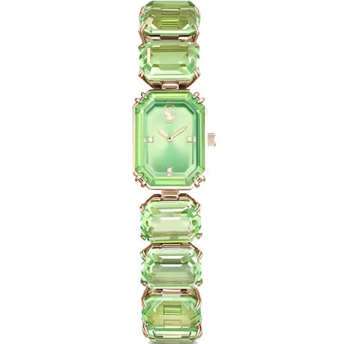 watches with ceramic case for scratch resistance-Swarovski Millenia Green Dial Women 23mm