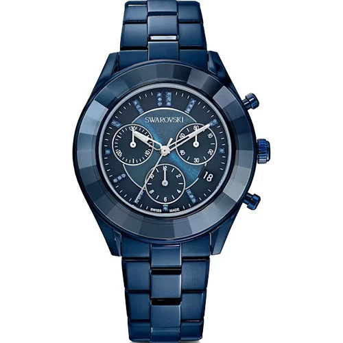 watches for men with oversized faces for bold style-Swarovski Octea Lux Sport Blue Dial Women 39mm