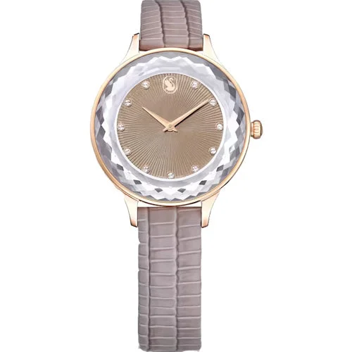 customizable watches with engraved names-Swarovski Octea Nova Beige Dial Women 33mm