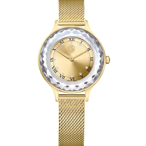 fitness trackers with heart rate and step tracking-Swarovski Octea Nova Gold Dial Women 33mm