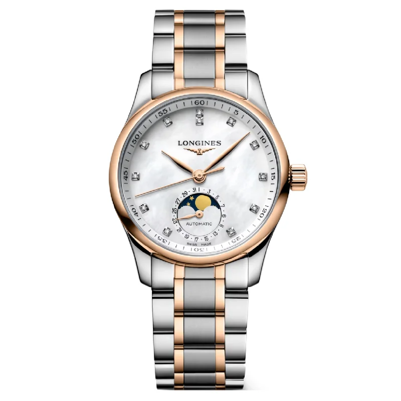 high-quality leather band watches with minimalistic design-Longines Master Collection White Mother-Of-Pearl Dial Women 34mm