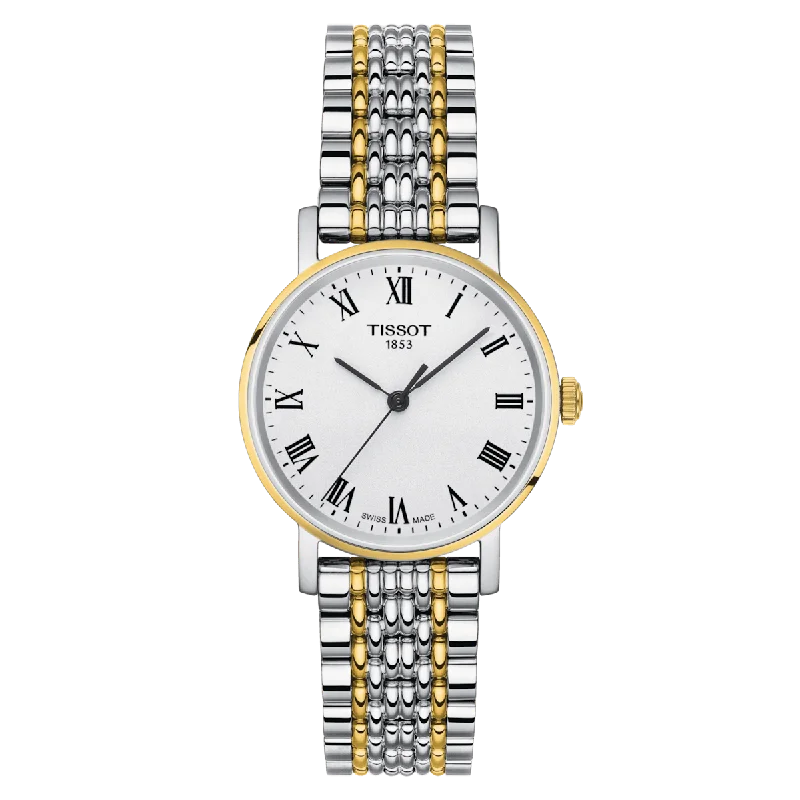 solar-powered watches for hiking and adventure-Tissot T-Classic Silver Dial Women 30mm