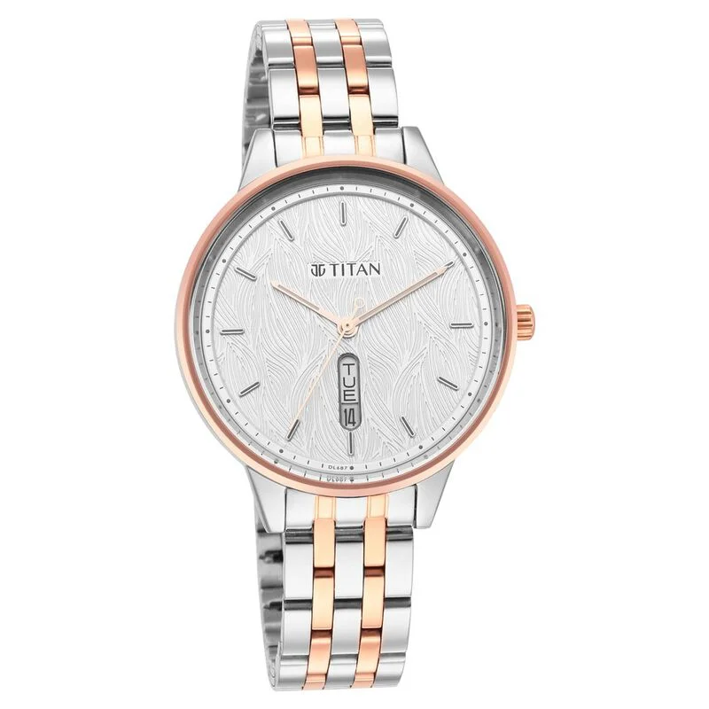 men’s watches with minimalist design for formal wear-Titan Women's Precision Simplicity Watch: Grey Gradient Dial With Leather Strap