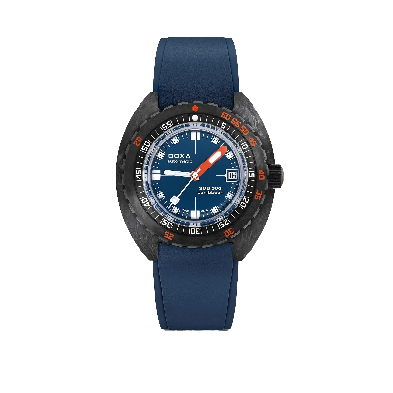 waterproof men’s watches with deep sea rating-DOXA SUB 300 Carbon Caribbean