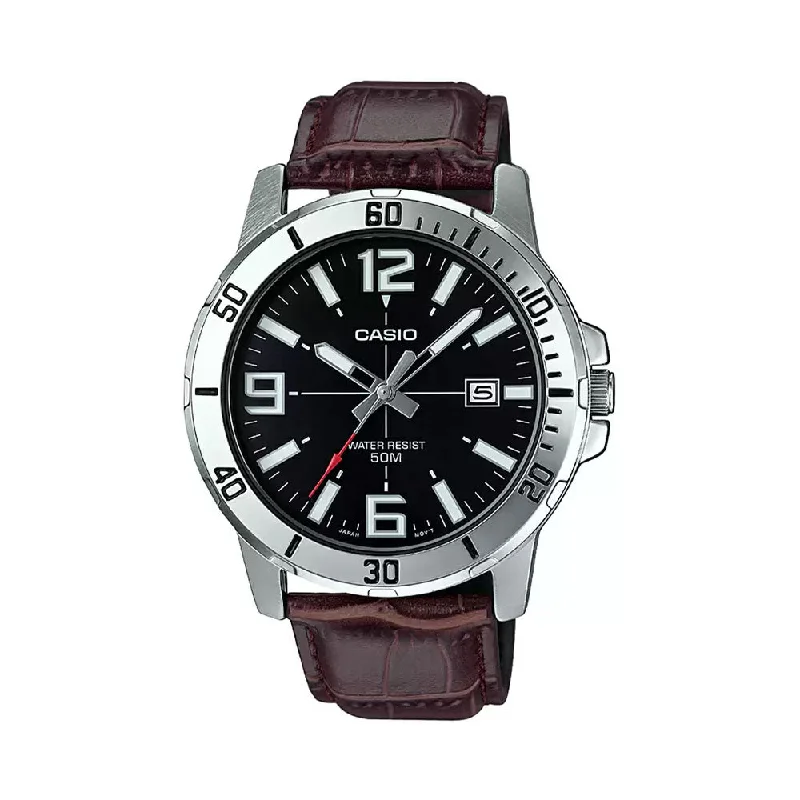 luxury watches for men with stainless steel bracelet-Casio Enticer Black Dial Men's Watch -A1370