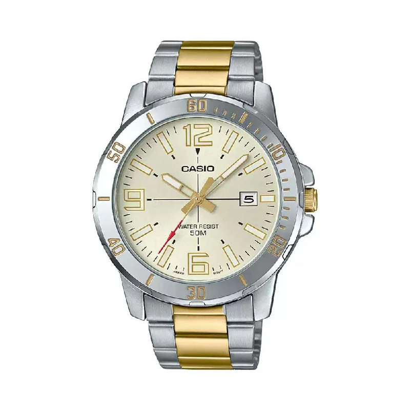 watches for women with clear dial and easy-to-read hands-CASIO Enticer Men Analog Watch - MTP-VD01SG-9BVUDF-A1736