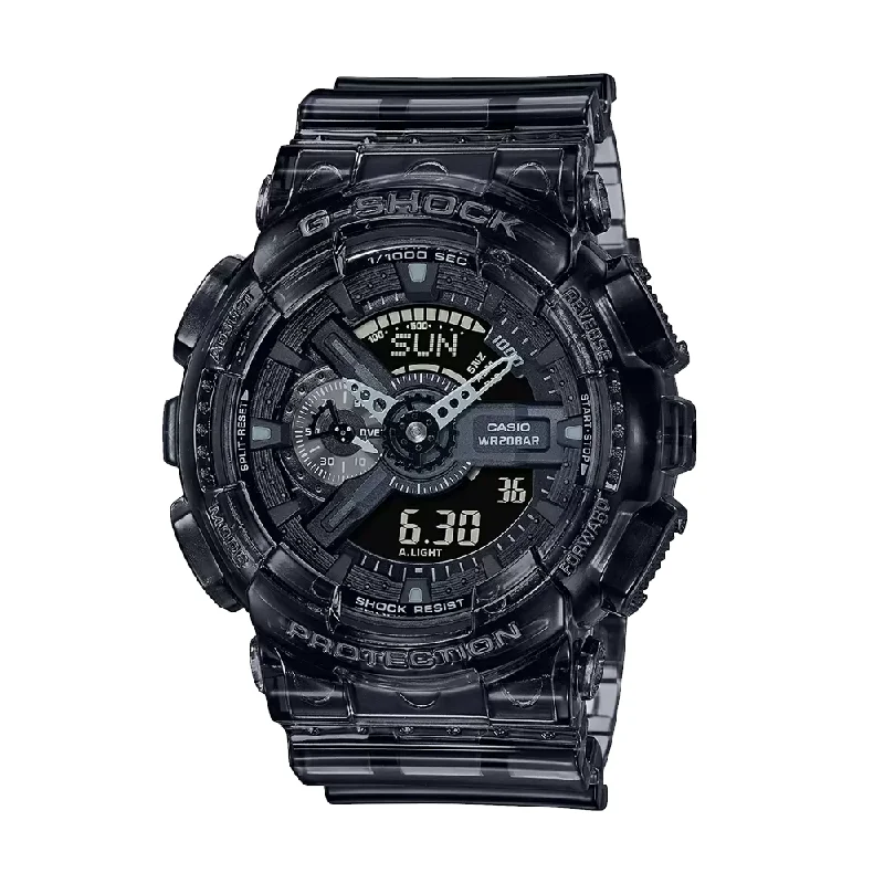 best waterproof sport watches for swimming laps-Casio G-Shock Analog-Digital Black Dial Men's Watch-G1100