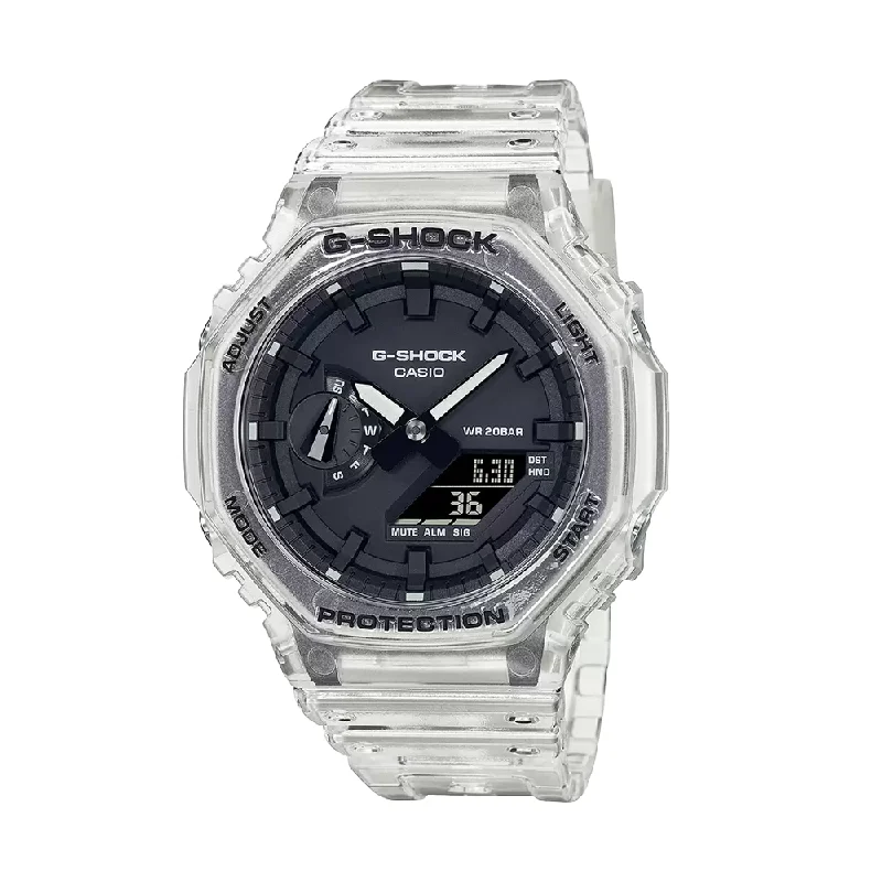 watches with date and time zone features for global travelers-Casio G-Shock Analog-Digital Black Dial Men's Watch-G1102