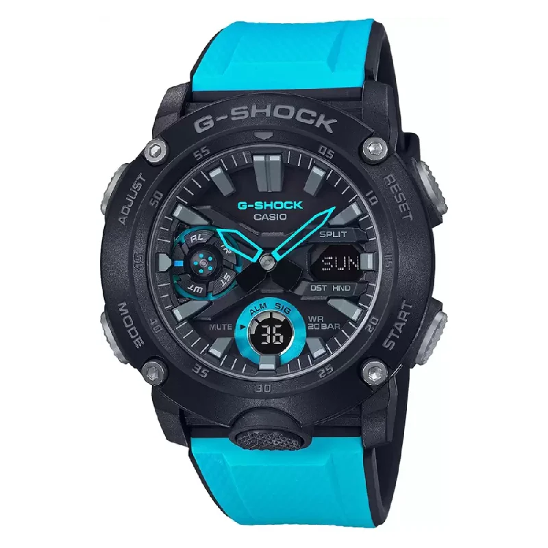 stylish sports watches with silicone straps for comfort-Casio G-Shock Analog-Digital Black Dial Men's Watch-GA-2000-1A2DR (G942)